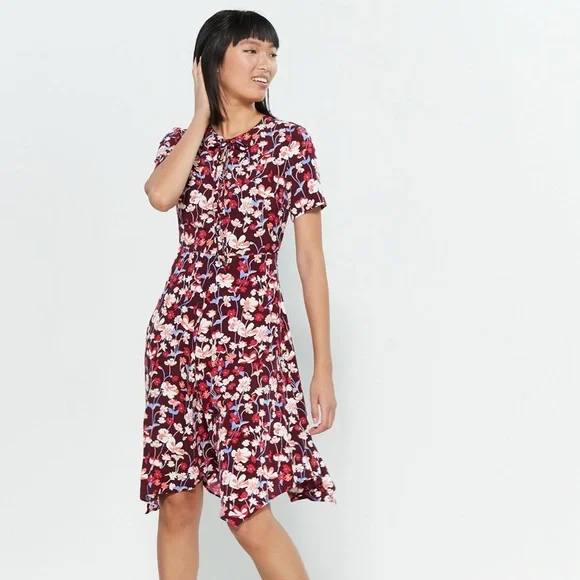 Tommy Hilfiger Burgundy Brookshire Floral Dress - Picture 2 of 3
